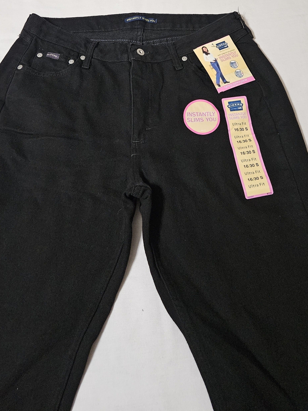 Riders by Lee Ultra Fit Black Jeans Size 16/30 S NWT